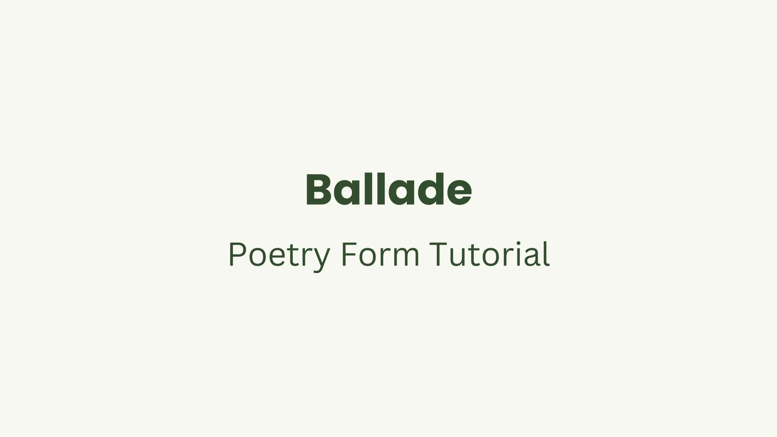 Ballade: A Poetry Form Tutorial ebook by Rena Aliston